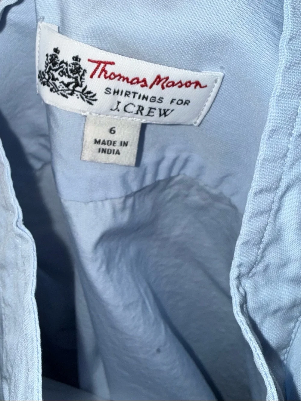 J Crew Thomas Mason Women’s Light Blue Dress Shirt - Classic Button-Down